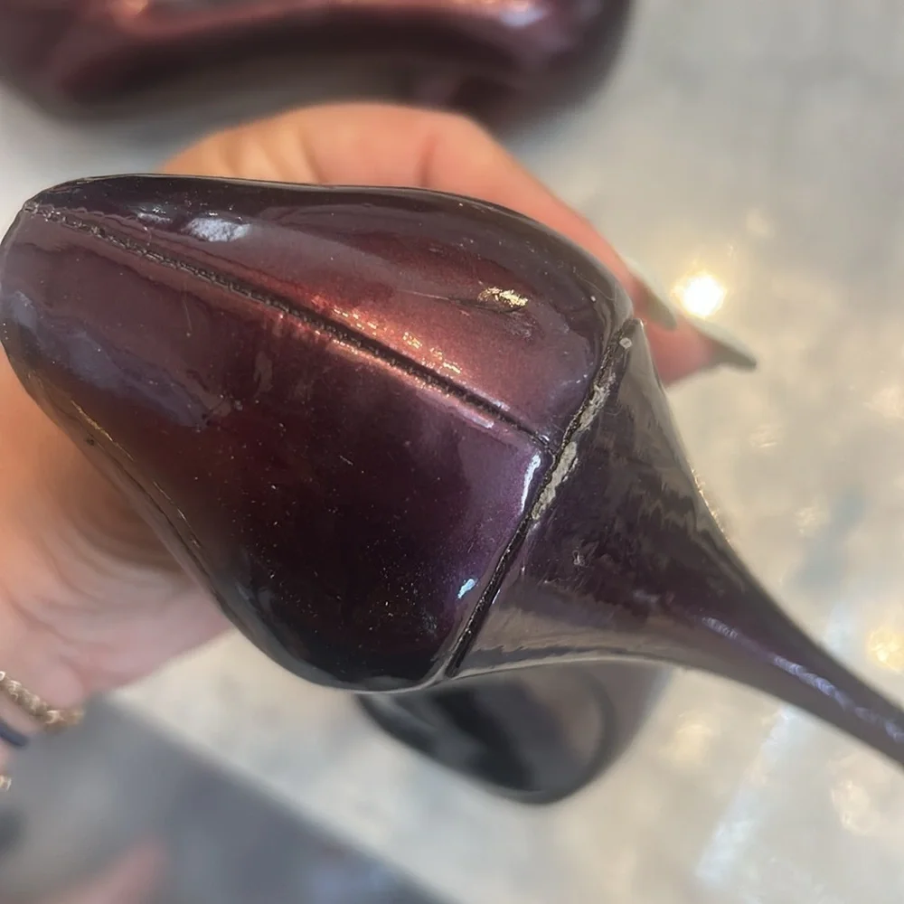Miu Miu Vintage Dark Purple Red Patent Leather Heels